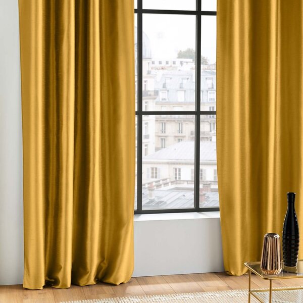 Жълто перде от микросатен 140x240 cm Shana – douceur d'intérieur