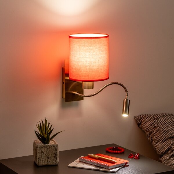Brilagi - LED Аплик NUBILA 1xE27/25W/230V + LED/3W месинг/червен