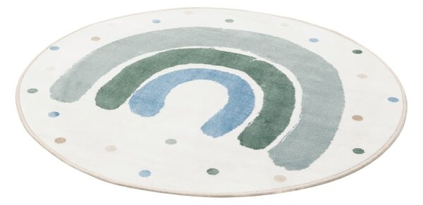 Детски килим в цвят слонова кост и зелено ø100 cm Joyful Mint – FD