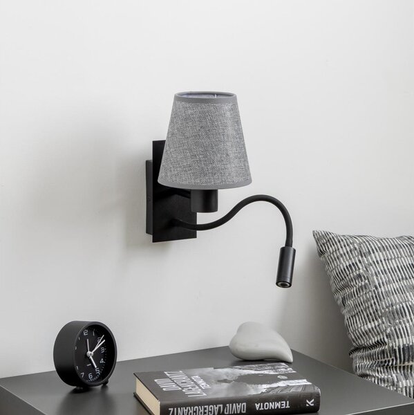 Brilagi - LED Аплик NUBILA 1xE27/25W/230V + LED/3W черен/сив