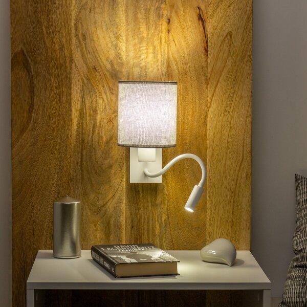 Brilagi - LED Аплик NUBILA 1xE27/25W/230V + LED/3W бял/сив