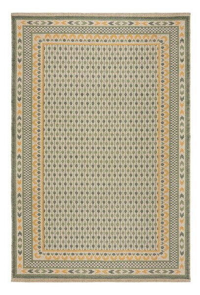 Зелен килим със смес от юта 160x230 cm Mara Jute Border – Flair Rugs