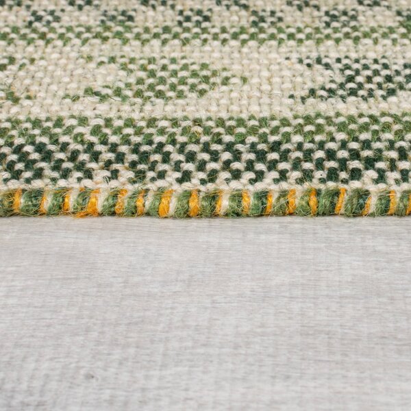 Зелен килим със смес от юта 160x230 cm Mara Jute Border – Flair Rugs