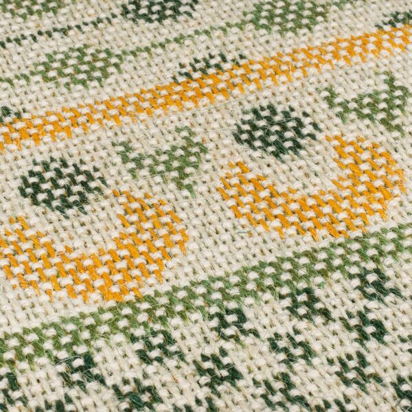 Зелен килим със смес от юта 160x230 cm Mara Jute Border – Flair Rugs