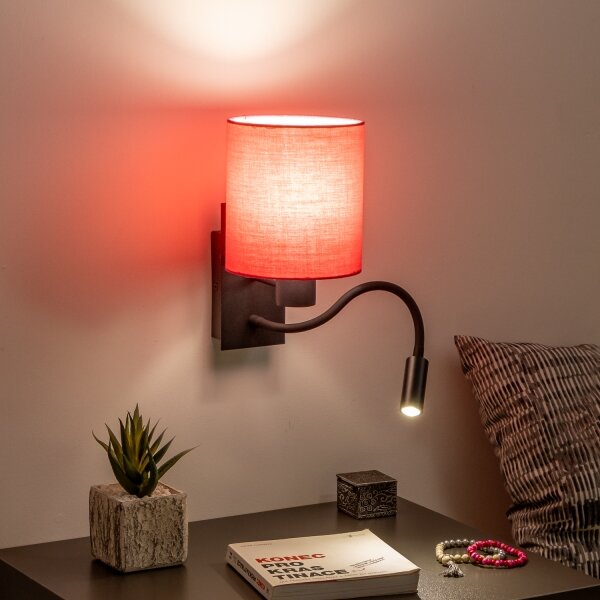 Brilagi - LED Аплик NUBILA 1xE27/25W/230V + LED/3W черен/розов