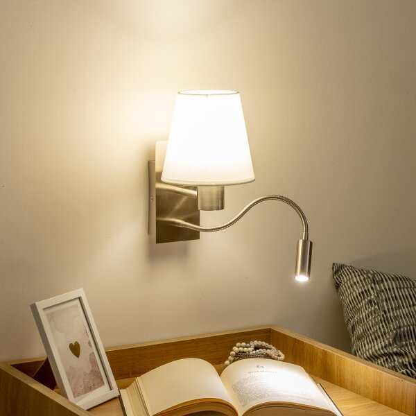 Brilagi - LED Аплик NUBILA 1xE27/25W/230V + LED/3W хром/бял