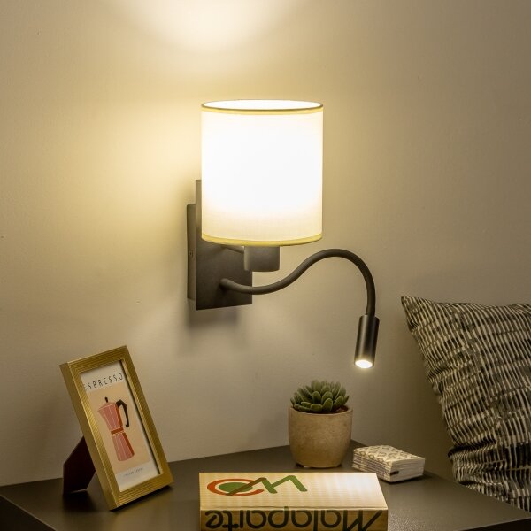 Brilagi - LED Аплик NUBILA 1xE27/25W/230V + LED/3W черен/кремав
