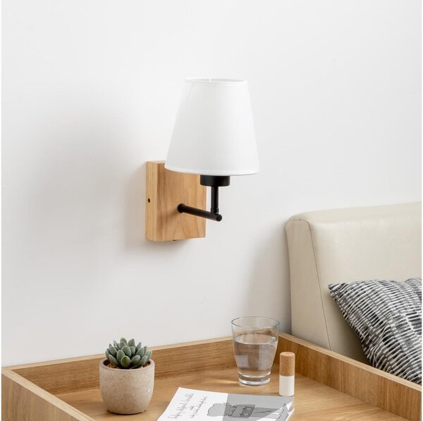 Brilagi - Аплик NUBILA WOOD 1xE27/25W/230V дъб/бял