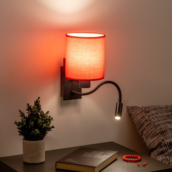 Brilagi - LED Аплик NUBILA 1xE27/25W/230V + LED/3W черен/червен