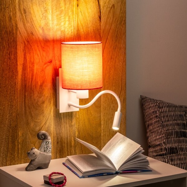Brilagi - LED Аплик NUBILA 1xE27/25W/230V + LED/3W бял/розов