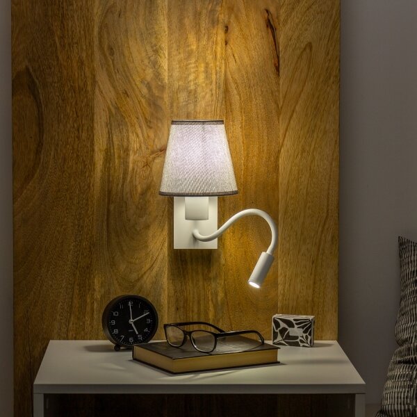 Brilagi - LED Аплик NUBILA 1xE27/25W/230V + LED/3W бял/сив