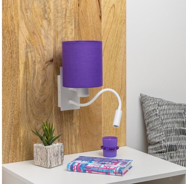 Brilagi - LED Аплик NUBILA 1xE27/25W/230V + LED/3W бял/лилава