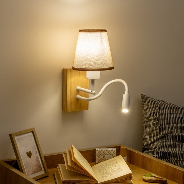 Brilagi - LED Аплик NUBILA WOOD 1xE27/25W/230V + LED/3W дъб/кафяв