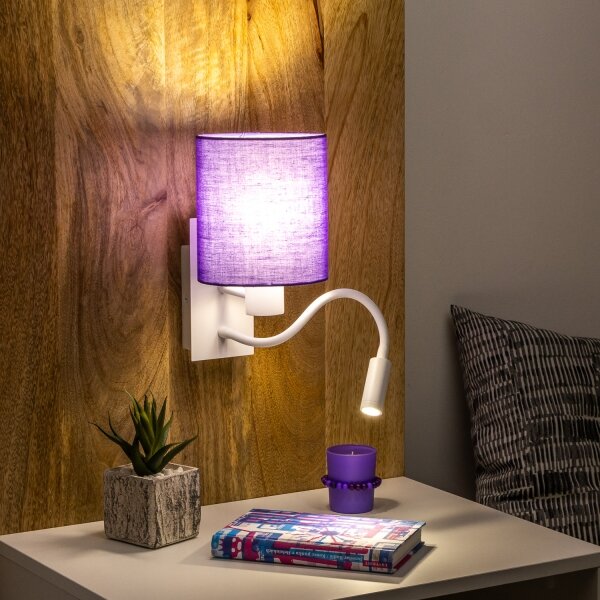 Brilagi - LED Аплик NUBILA 1xE27/25W/230V + LED/3W бял/лилава