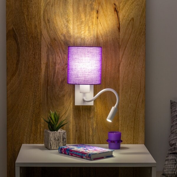 Brilagi - LED Аплик NUBILA 1xE27/25W/230V + LED/3W бял/лилава
