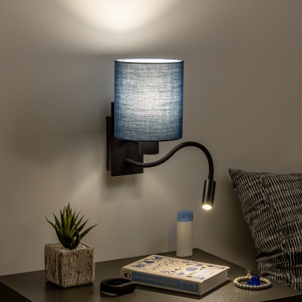 Brilagi - LED Аплик NUBILA 1xE27/25W/230V+ LED/3W черен/тъмносин