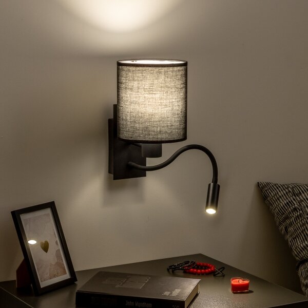 Brilagi - LED Аплик NUBILA 1xE27/25W/230V + LED/3W черен