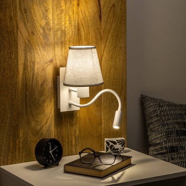 Brilagi - LED Аплик NUBILA 1xE27/25W/230V + LED/3W бял/сив
