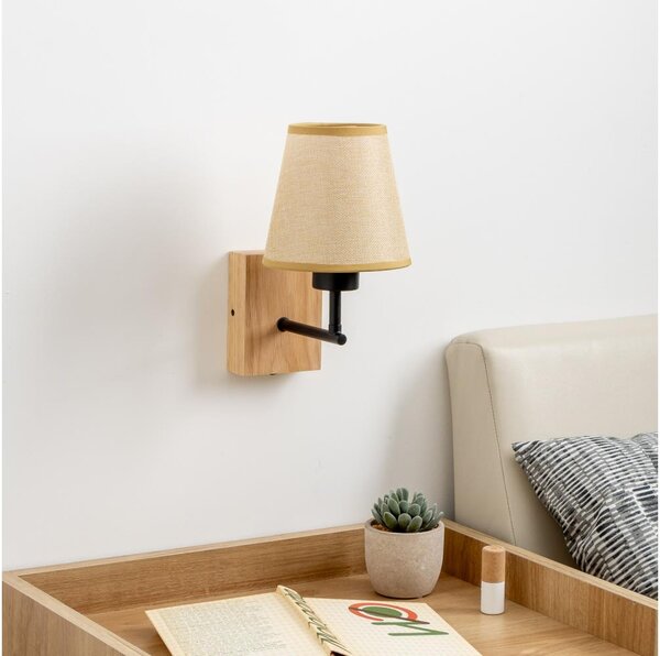 Brilagi - Аплик NUBILA WOOD 1xE27/25W/230V дъб/светлокафяво