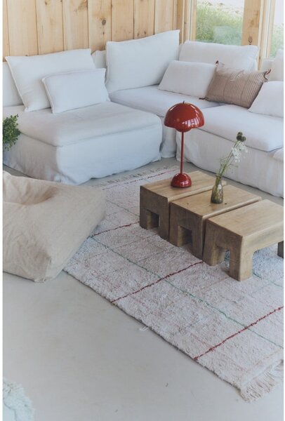 Кремав ръчно изработен памучен килим подходящ за пране 90x130 cm Color Lines – Lorena Canals