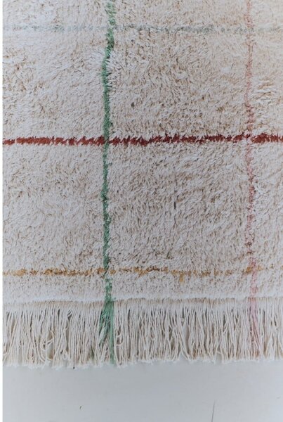 Кремав ръчно изработен памучен килим подходящ за пране 90x130 cm Color Lines – Lorena Canals