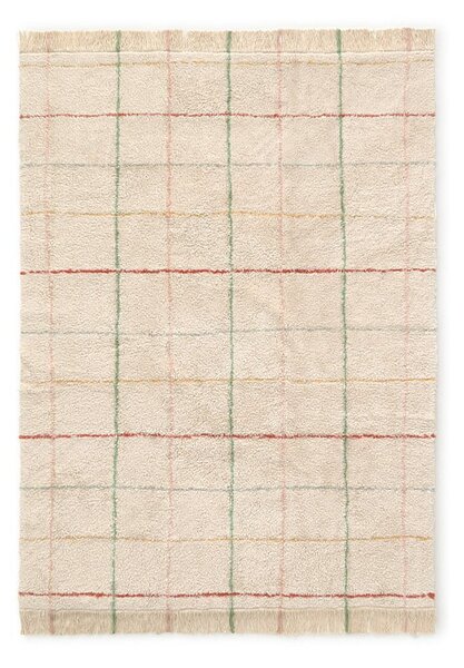 Кремав ръчно изработен памучен килим подходящ за пране 90x130 cm Color Lines – Lorena Canals