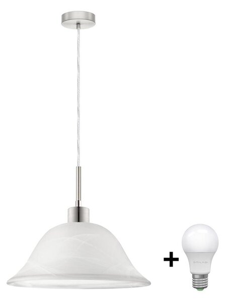 LED полилей на кабел 1xE27/60W/230V бял/прозрачен