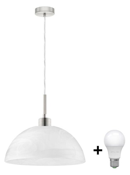 LED полилей на кабел 1xE27/60W/230V бял/прозрачен