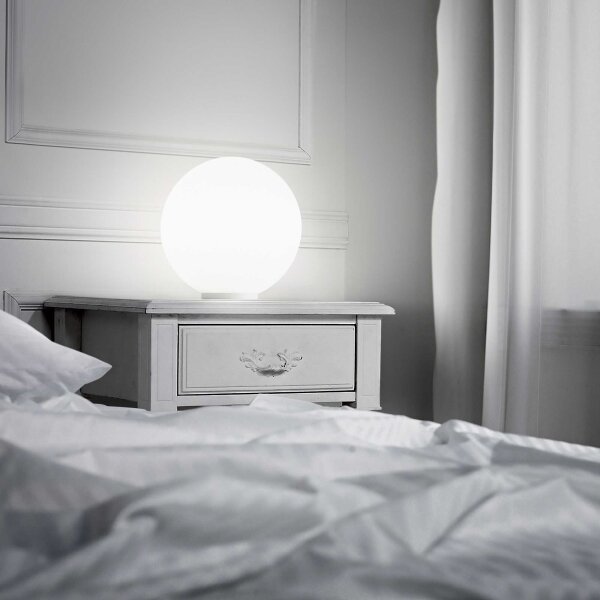 Ideal Lux - Настолна лампа MAPA 1xE27/42W/230V Ø 40 см бяла