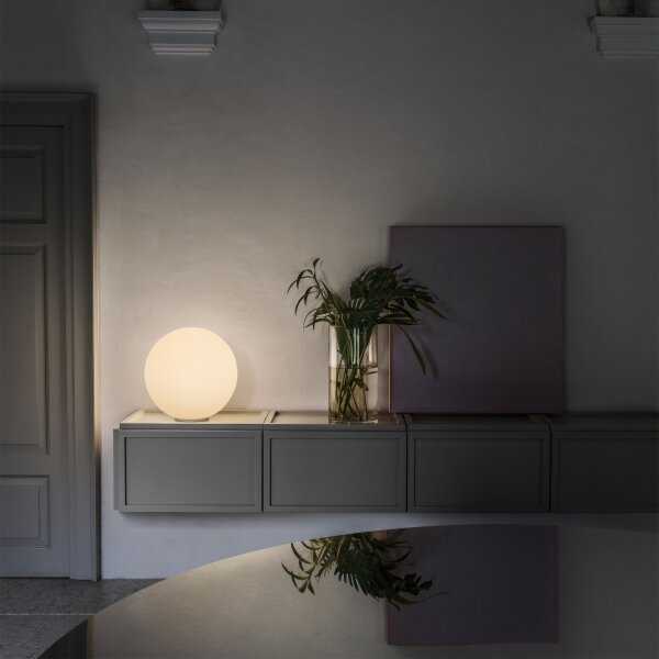 Ideal Lux - Настолна лампа MAPA 1xE27/42W/230V Ø 30 см бяла