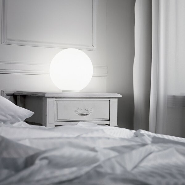 Ideal Lux - Настолна лампа MAPA 1xE27/42W/230V Ø 30 см бяла