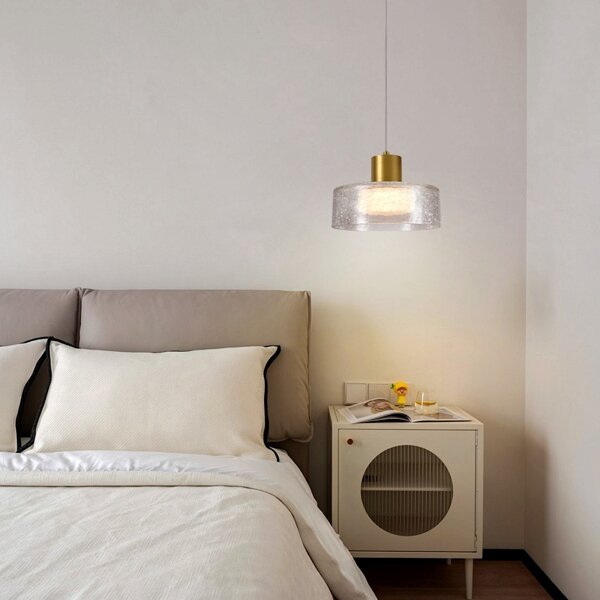 LED Пендел LED/8W/230V 3000K златист/прозрачен Ø 20 см