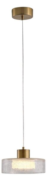 LED Пендел LED/8W/230V 3000K златист/прозрачен Ø 20 см