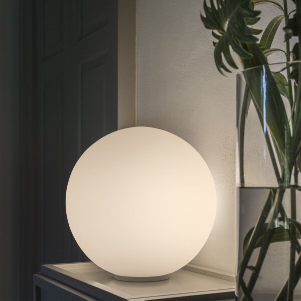 Ideal Lux - Настолна лампа MAPA 1xE27/42W/230V Ø 30 см бяла