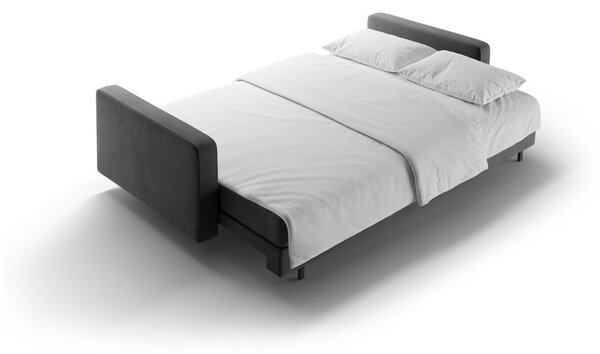 Тъмносив кадифен разтегателен диван с място за съхранение 222 cm Bali – Cosmopolitan Design