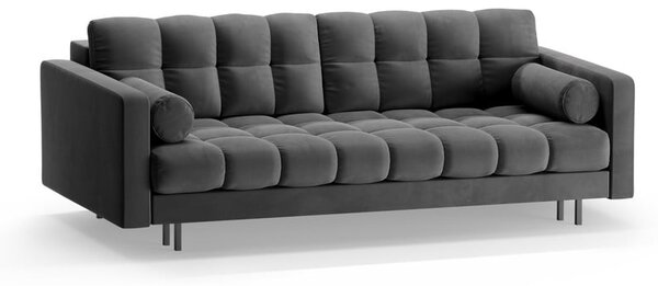 Тъмносив кадифен разтегателен диван с място за съхранение 222 cm Bali – Cosmopolitan Design