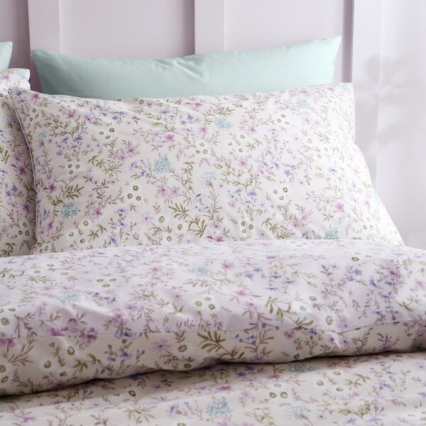Двойно памучно спално бельо в цвят лавандула и бежово 200x200 cm Ditsy Floral – Bianca
