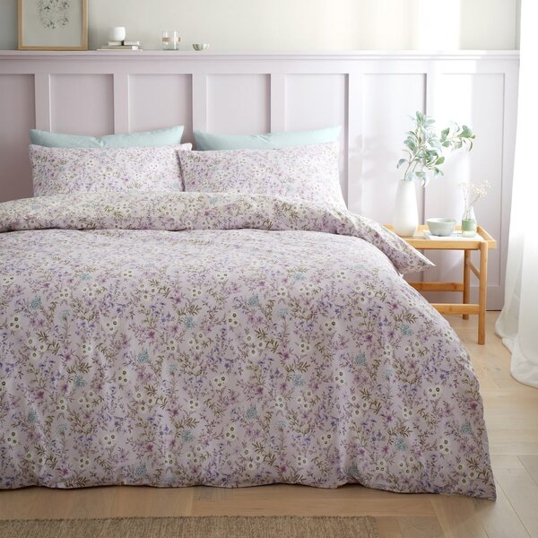 Двойно памучно спално бельо в цвят лавандула и бежово 200x200 cm Ditsy Floral – Bianca