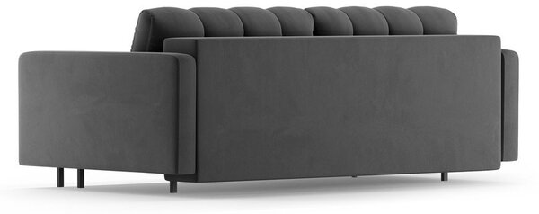 Тъмносив кадифен разтегателен диван с място за съхранение 222 cm Bali – Cosmopolitan Design