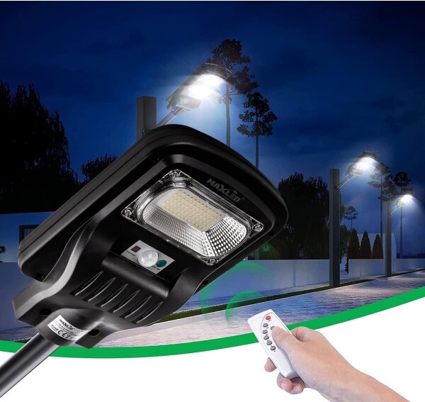 LED Соларна улична лампа със сензор LED/60W/6V 6500K IP65 + дистанционно управление