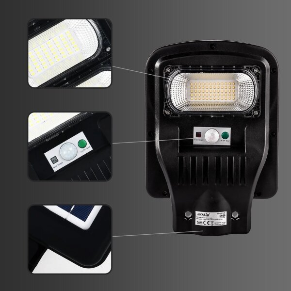 LED Соларна улична лампа със сензор LED/60W/6V 6500K IP65 + дистанционно управление