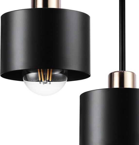 Висящ полилей 3xE27/35W/230V Ø 30 см черен/златист