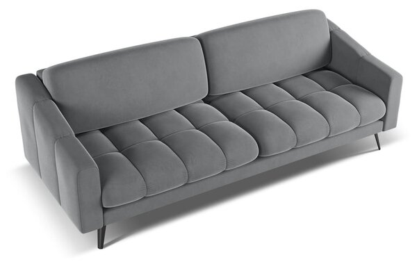 Сив кадифен диван 238 cm Nalu – Makamii