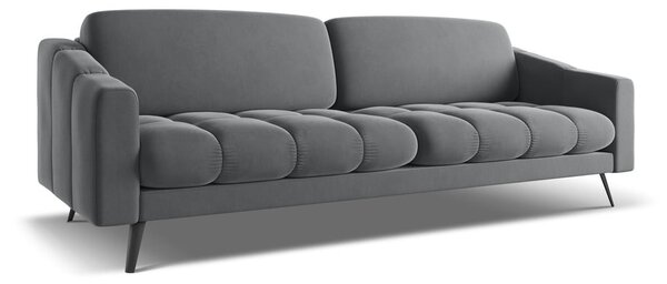 Сив кадифен диван 238 cm Nalu – Makamii