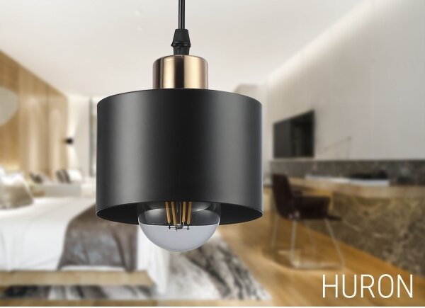 Пендел 1xE27/35W/230V Ø 12 см черен/златист