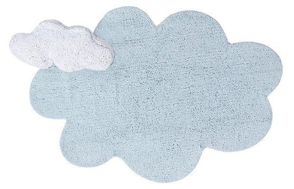 Светлосин ръчно изработен памучен детски килим подходящ за пране 110x170 cm Puffy Dream – Lorena Canals