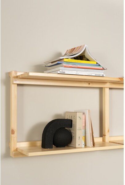 Стенна библиотека от масивен бор в естествен цвят 192x47,5 cm Groove – Karup Design