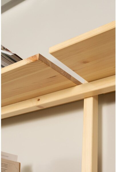 Стенна библиотека от масивен бор в естествен цвят 192x47,5 cm Groove – Karup Design