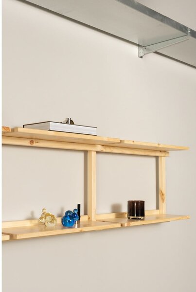 Стенна библиотека от масивен бор в естествен цвят 192x47,5 cm Groove – Karup Design