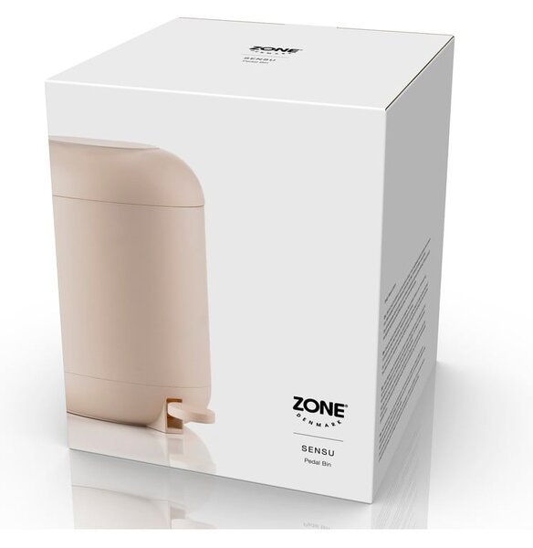 Бежово пластмасово кошче за боклук с педал 4 l Sensu – Zone